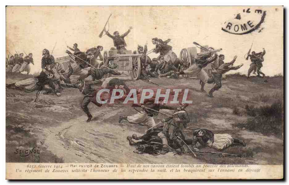 Krieg 1914 — Echtes Unternehmen der Zouaves — Seignol 6252