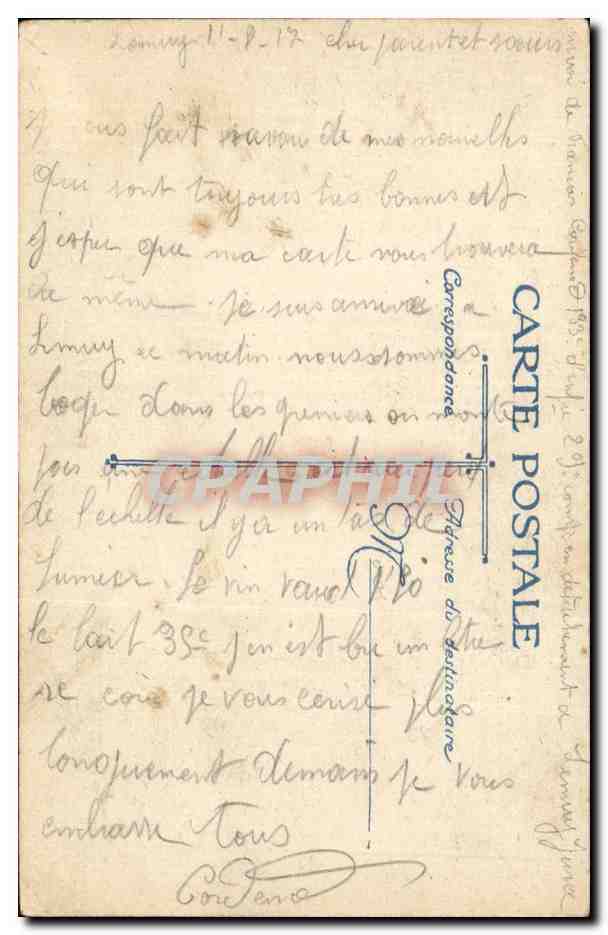 CPA Militaria Train — Verso