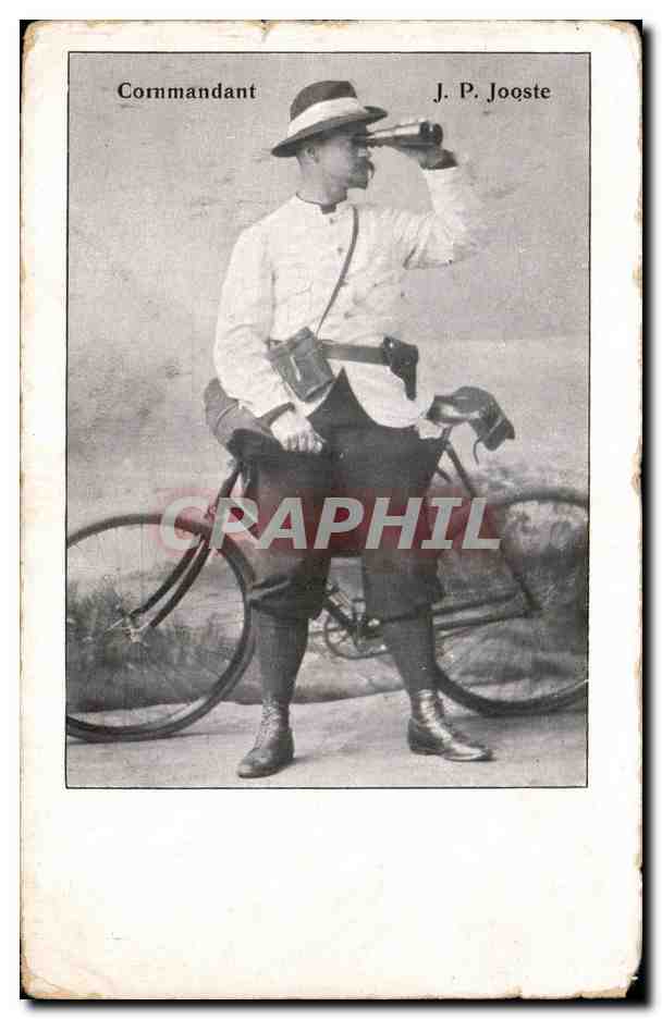 Commandant J. P. Jooste — cycliste avec jumelles — éditeur non visible