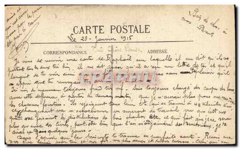 CPA Militaria La grande guerre 1914 Le President Poincareet le general Joffre sur le front  — Rückseite