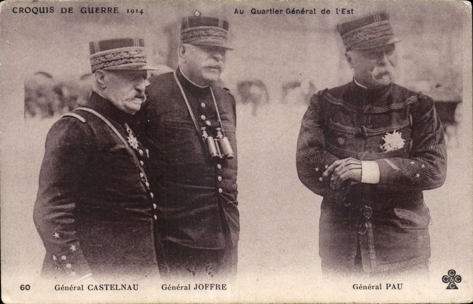 CPA Militaria La grande guerre 1914 Le general Joffre le general Pau le general de Castelnau