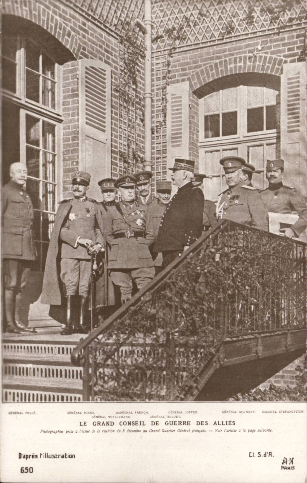 CPA Le grand conseil de guerre des allies 