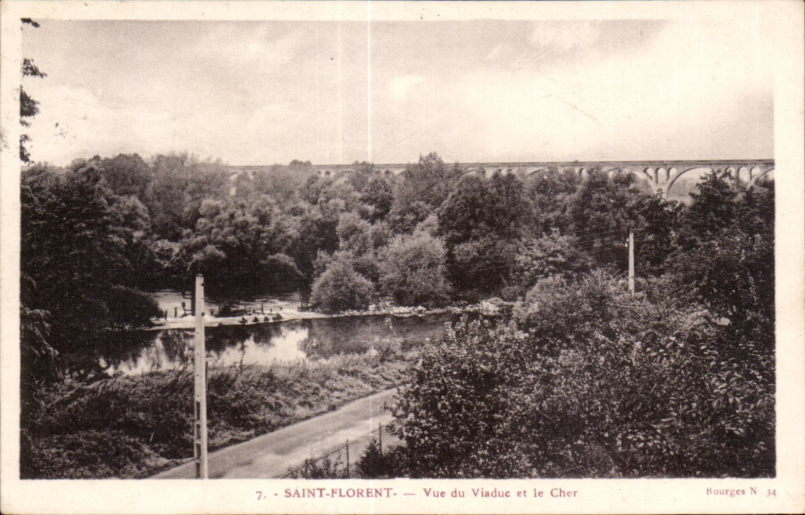 CPA St Florent Vue du viaduc et le Cher 