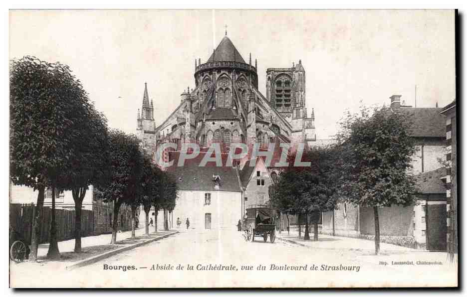 CPA Bourges Abside de la cathedrale vue du boulevard de Strasbourg 