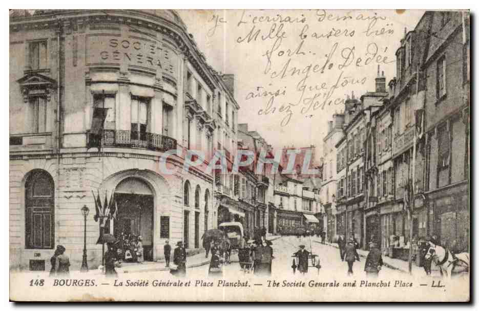 CPA Bourges La Societe Generale et Place Planchat Banque Bank