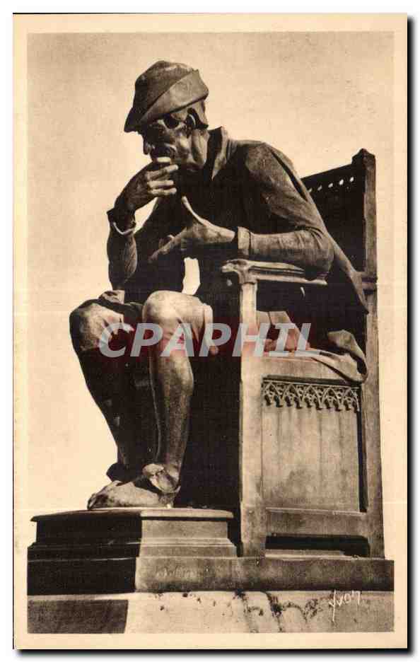 Statue of Louis XI — remarkable work by Jean Balfier — BOURGES (Cher)