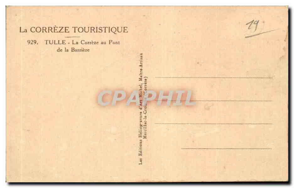 CPA Tulle La Correze au pont de la barriere  — Rückseite