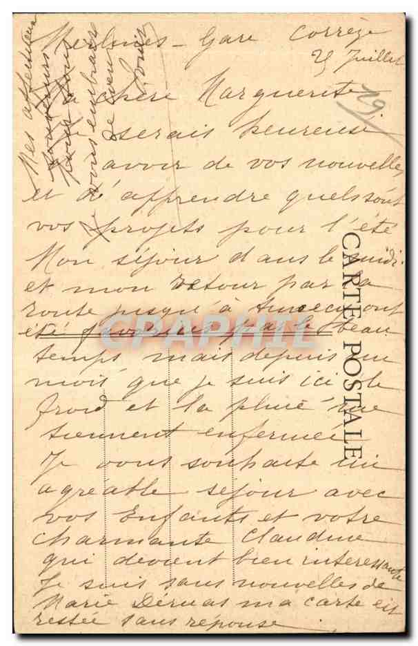BORT-les-ORGUES (Corrèze) — Château de Pierrefitte dernière résidence des Seigneurs de Bort — Verso