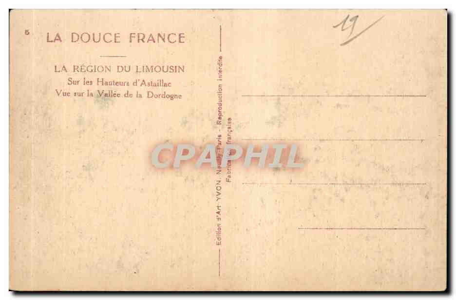 CPA Region du Limousin Sur les hauteurs d Astaillac Vue sur la vallee de la Dordogne Chevre Goat — Rückseite