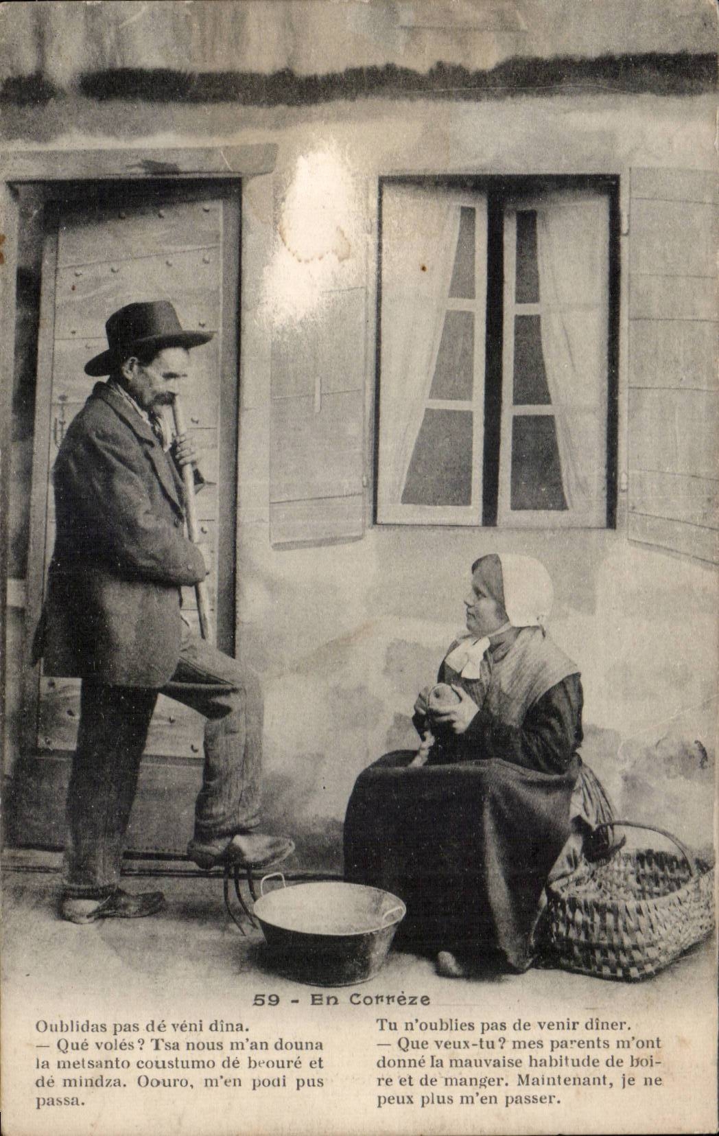 CPA Folklore Costume En Correze