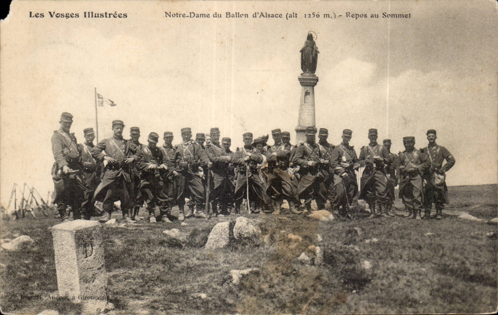 CPA Militaria Les Vosges Notre Dame du ballon d Alsace Repos au sommet 