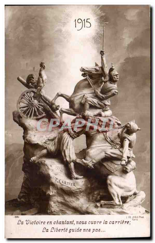 CPA Militaria La victoire en chantant Coq gaulois 