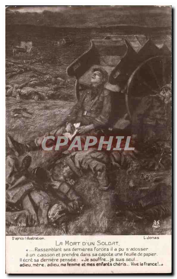 CPA Militaria La mort d un soldat
