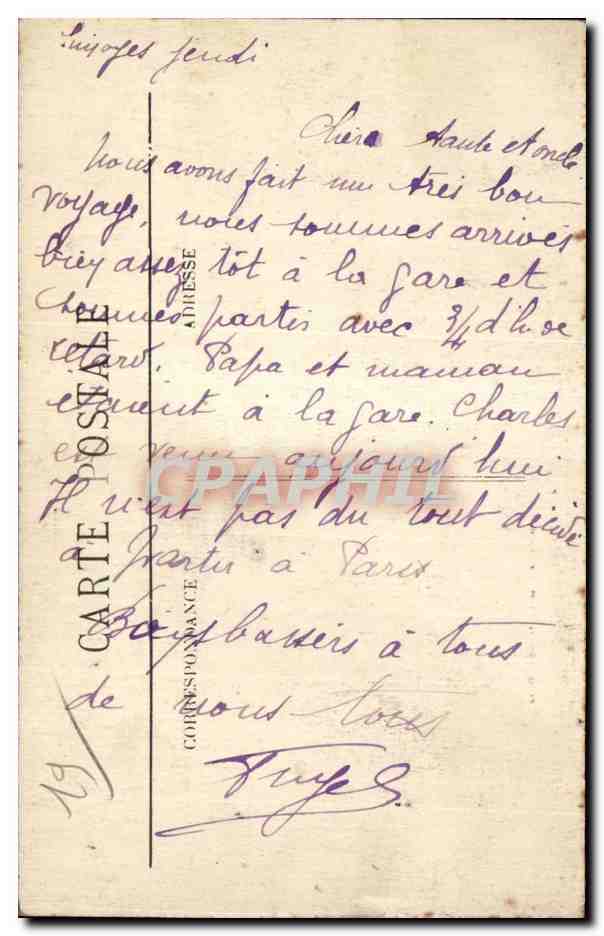 Uzerche — L'École Supérieure et L'Église — Phototypie Bassot et Guionie, Brive — Rückseite