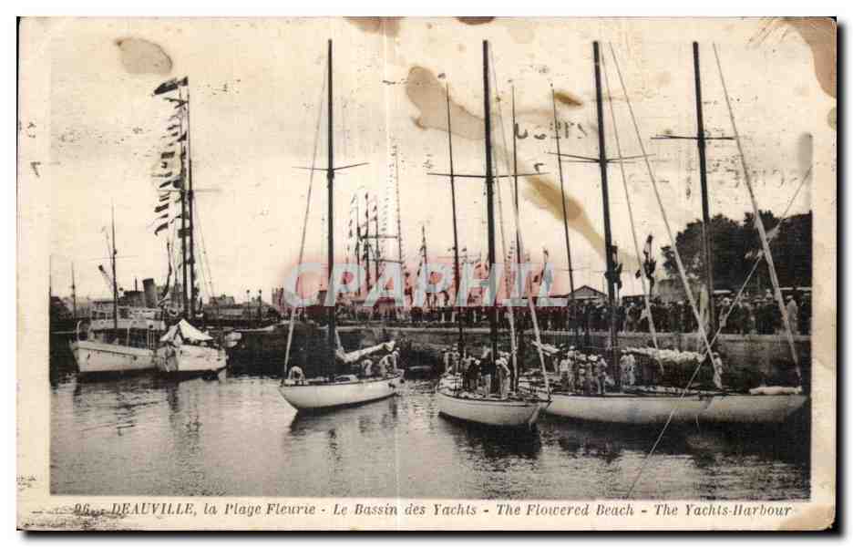 Deauville, The Flowering Beach — The Yacht Basin — Publisher CPAPHIL, No. 96