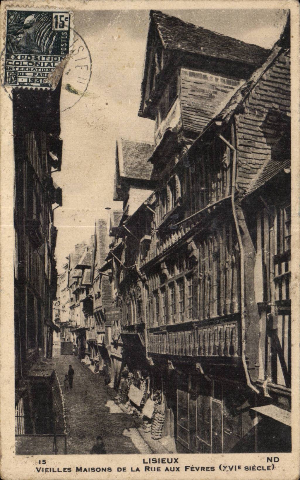 Lisieux — Vieilles maisons de la rue aux Fèvres (XVIe siècle) — ND