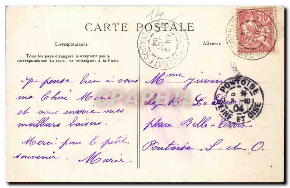 Houlgate Villers - Les Vaches Noires - CPA — Rückseite