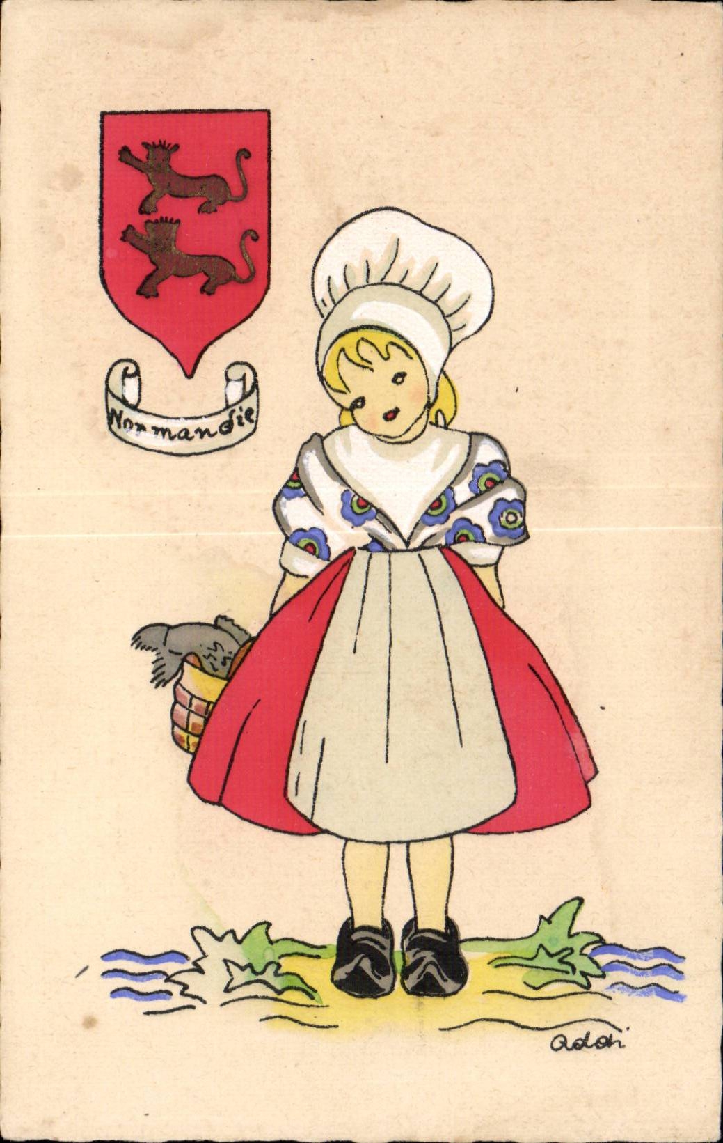 Folklore - Costumes - Illustration - Enfant - En Normandie - CPA