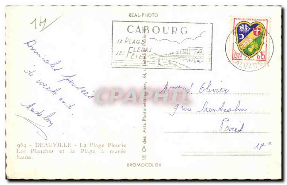 Deauville - La Plage Fleurie - CPA — Rückseite