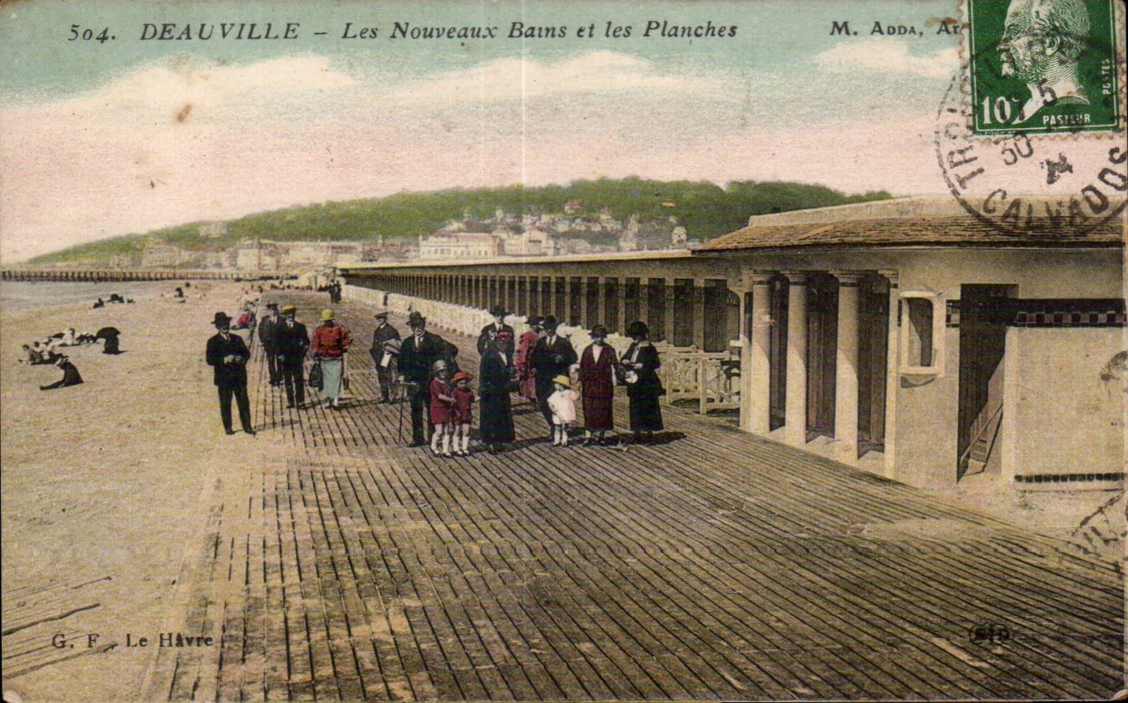 Deauville - Les Nouveaux Bains and the Planches - Vintage Postcard