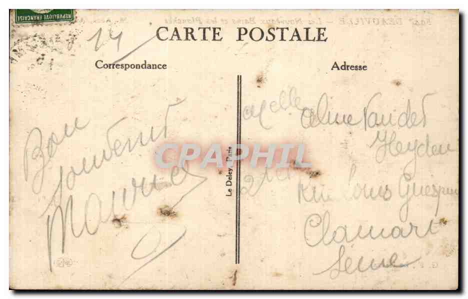 Deauville - Les Nouveaux Bains and the Planches - Vintage Postcard — Back