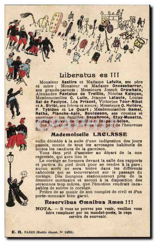 CPA Militaria Liberatus es Mademoiselle Laclasse
