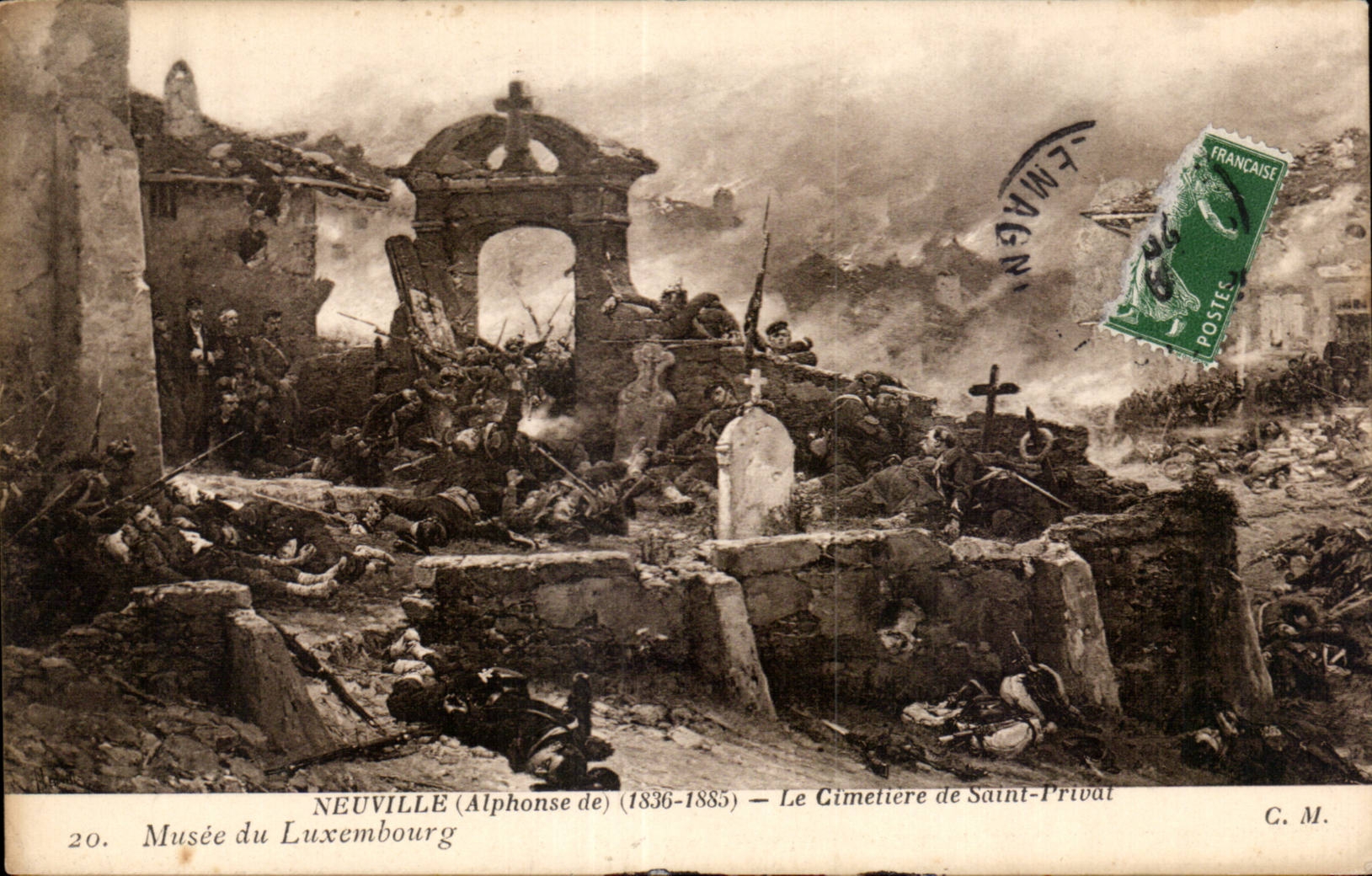 CPA Militaria Neuville le cimetiere de Saint privat Musee du Luxembourg 