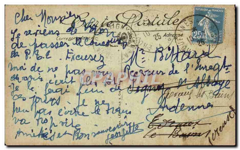 CPA Militaria Les ruines de la grande guerre Laffaux Emplacement des Moulins  — Rückseite