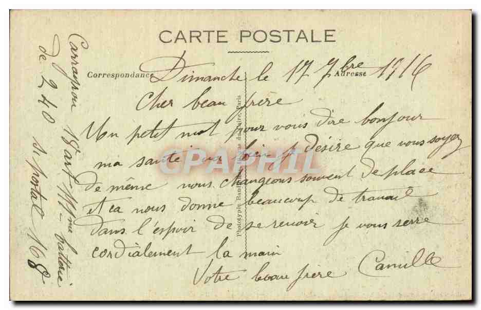 CPA Militaria La grande guerre 1914 Offensive franco angalaise de la Somme Emplacement d une batterie boche a Herbecourt — Rückseite
