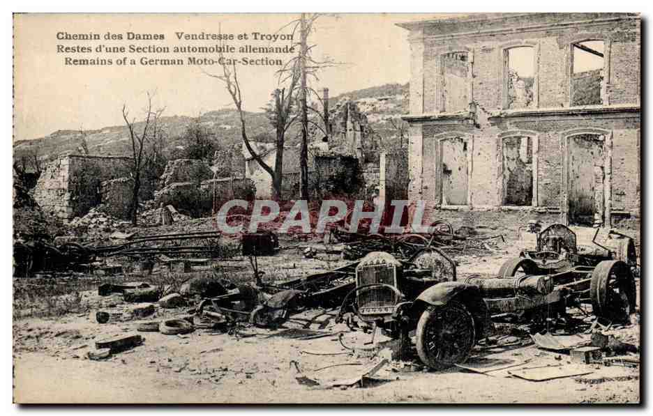Camino de las Damas - Vendresse y Troyon — Restos de una sección automovilística alemana — Edición B. Nougard et H. Lestrat