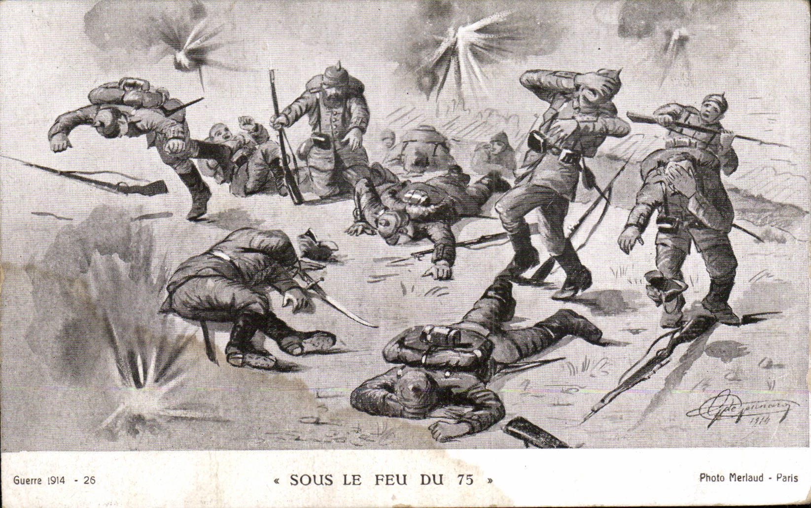 CPA Militaria La grande guerre 1914 Sous le feu du 75