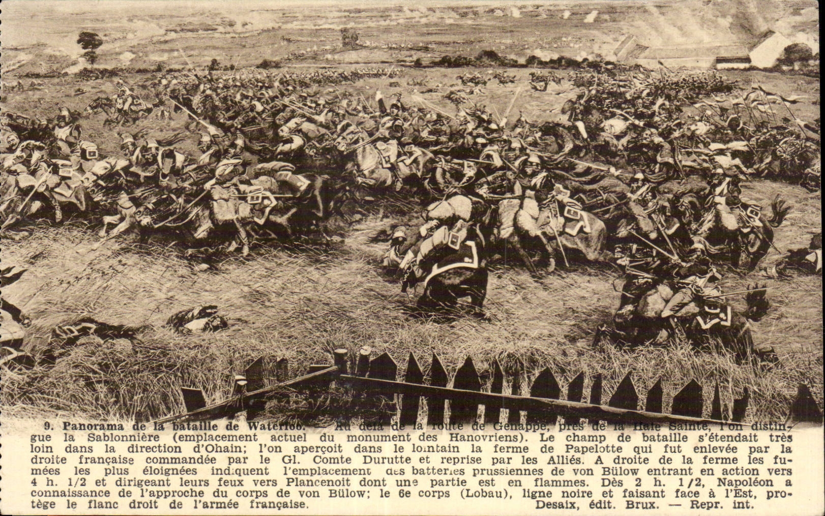 CPA Militaria Panorama de la bataille de Waterloo Napoleon 