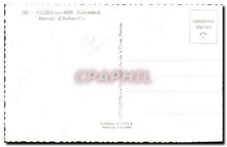 Manoir d'Auberville — VILLERS-sur-MER (Calvados) — Éditions GABY — Verso