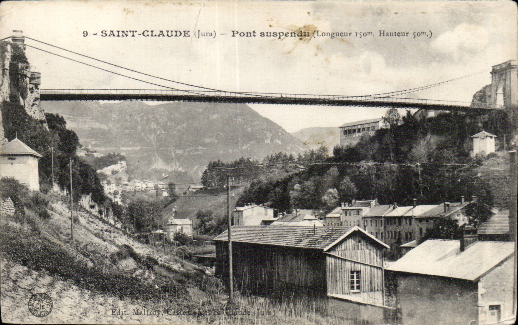 Saint Claude- Pont Suspendu - CPA