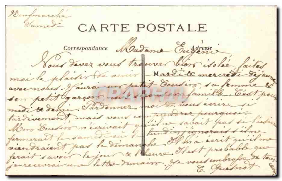 CPA Militaria Paris Longchamps REvue du 14 juillet 1907 L etat major general — Rückseite