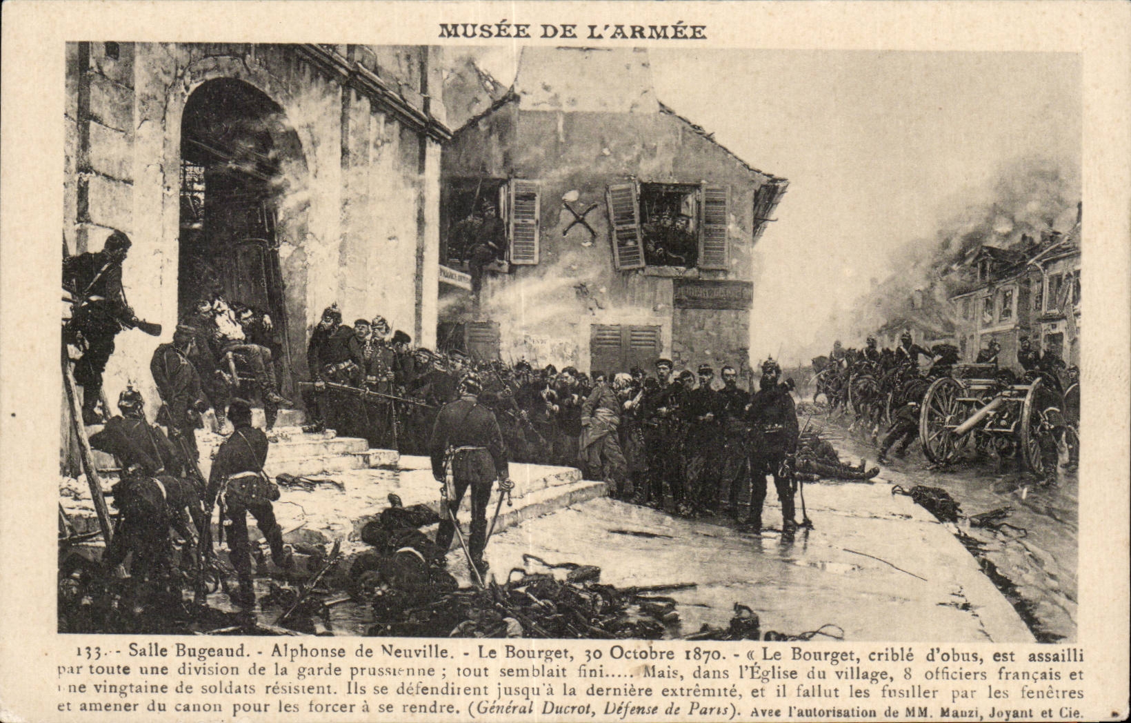 Bourget - Défense de Paris — Alphonse de Neuville, éditeur MM. Mauzzi, Joyant et Cie, n°133