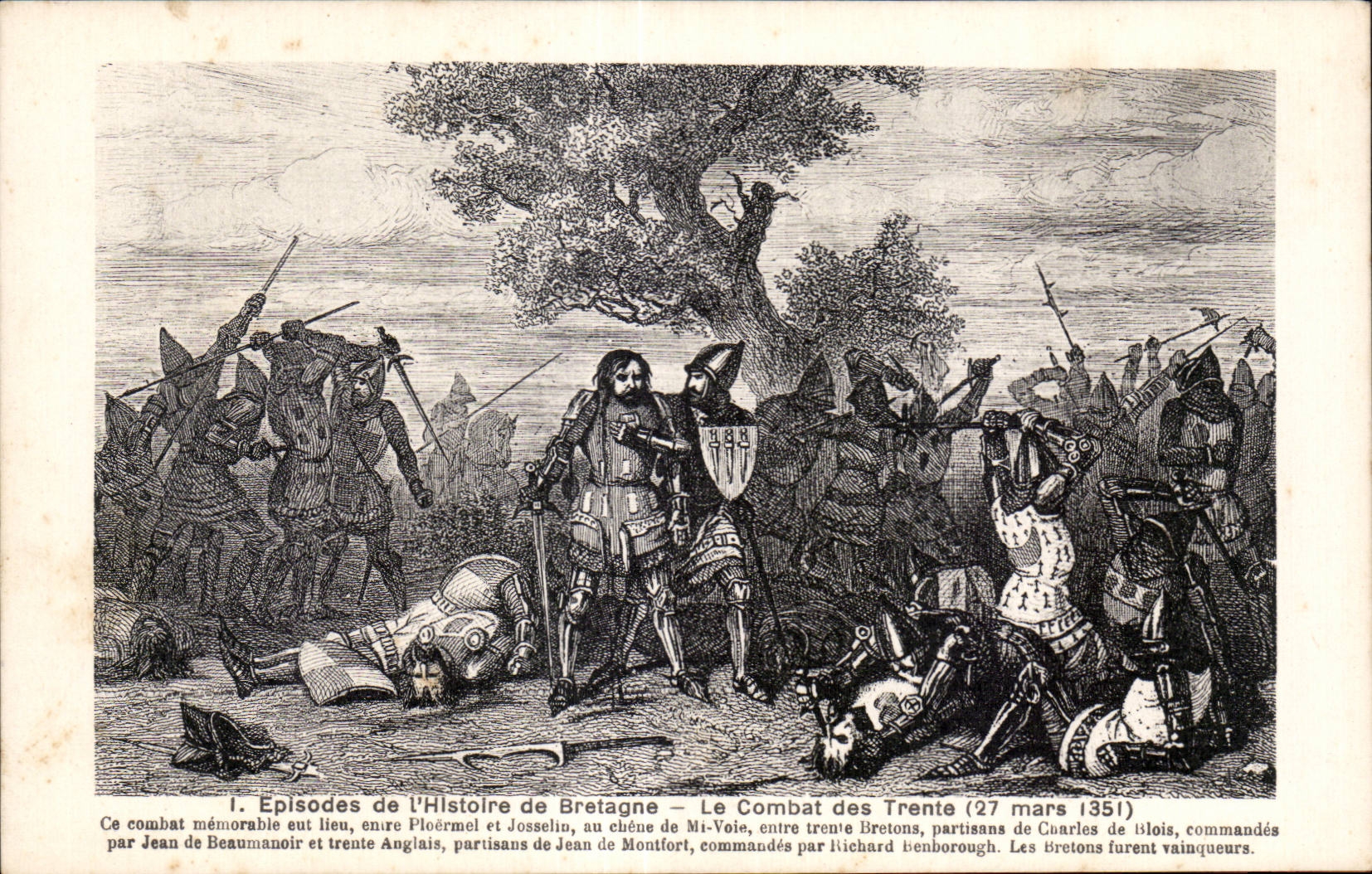 CPA Militaria Episodes de l histoire de Bretagne Le combat des Trente (27 mars 1351)