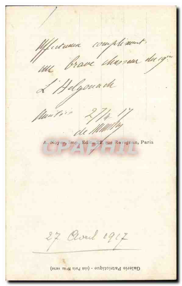 CPA Militaria Generral de Maud Huy Commandeur de la Legion d honneur — Rückseite
