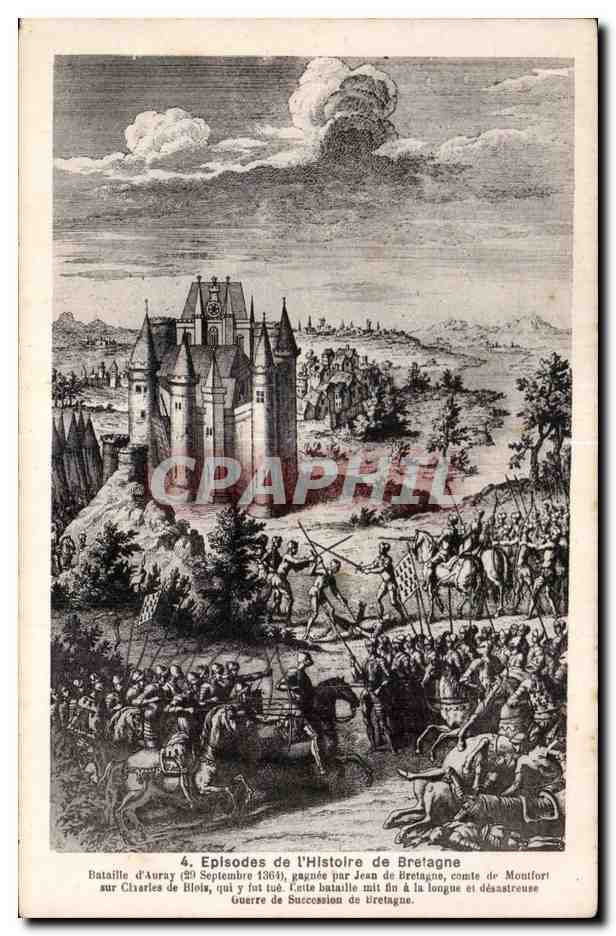 CPA Episodes de l histoire de Bretagne Bataille D auray 