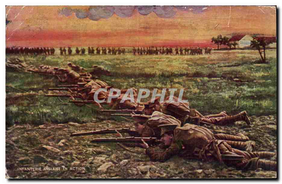 CPA Militaria Infanterie anglaise en action 