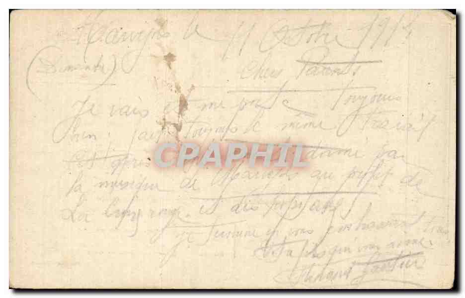CPA Militaria Guerre 1914 Correspondance des armees Louis Gautier Pignants Joffre — Rückseite