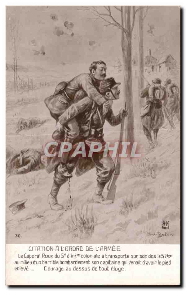 CPA Militaria Citation a l odre de l armee