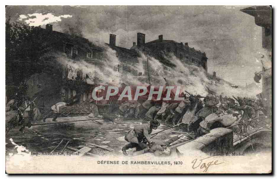 CPA Militaria Defense de Rambervillers 18701