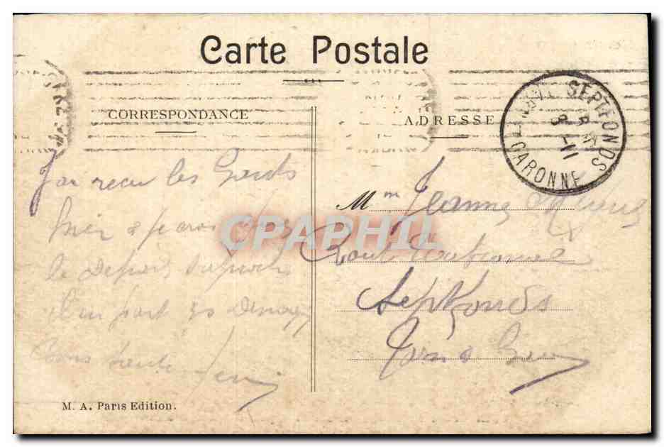 Tarjeta postal antigua Militaria Catedral de Reims incendiada por los alemanes — Reverso