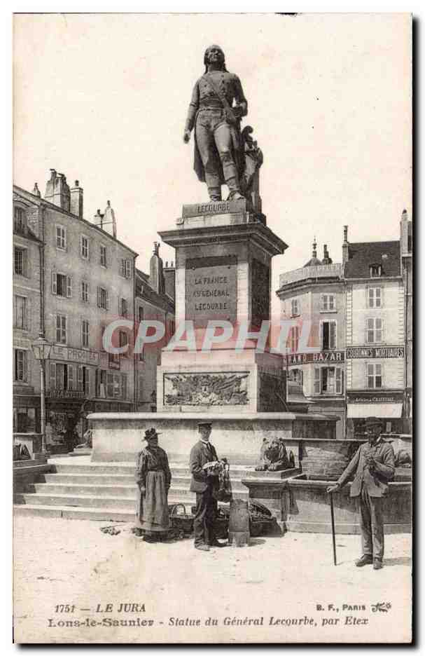 Lons-le-Saunier — Estatua del General Lecourbe — B. F., París - Anverso
