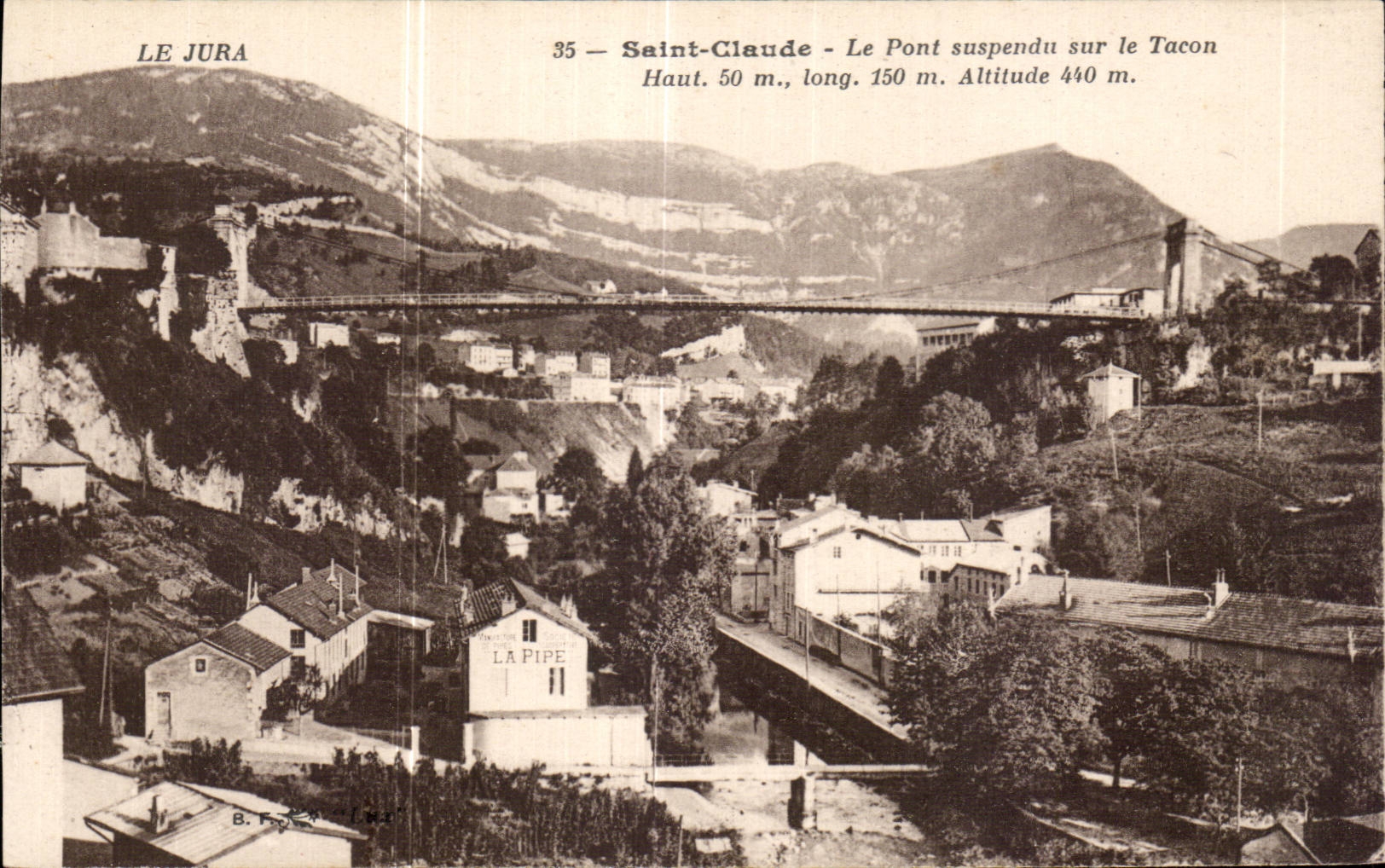 Saint Claude - Le Pont Suspendu - CPA 