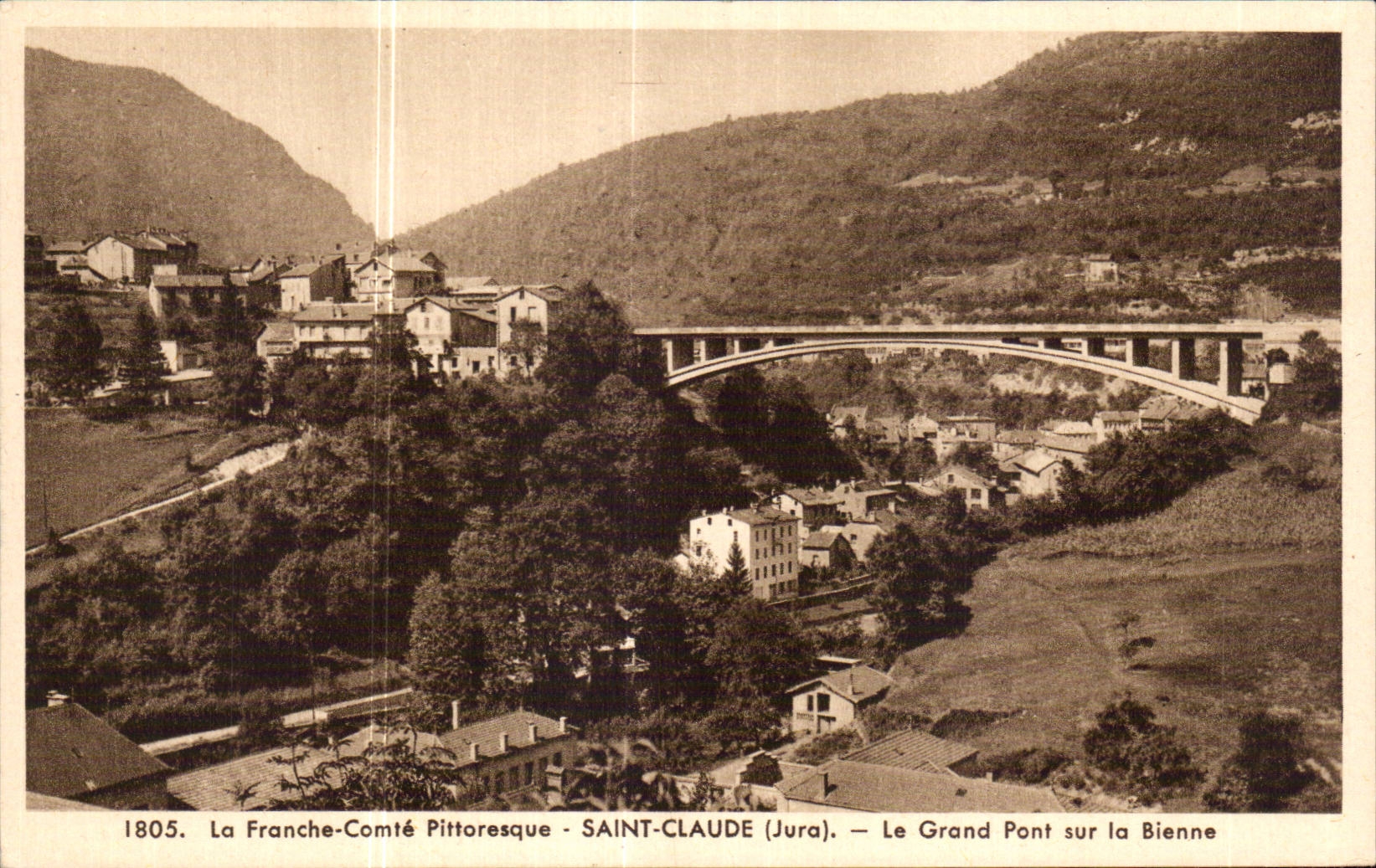 Saint-Claude (Jura) — Le Grand Pont sur la Bienne — Éditions E. Protet, Dole