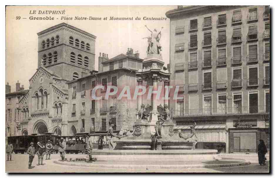 Grenoble - Place Notre Dame et Monument du Centenaire - CPA 