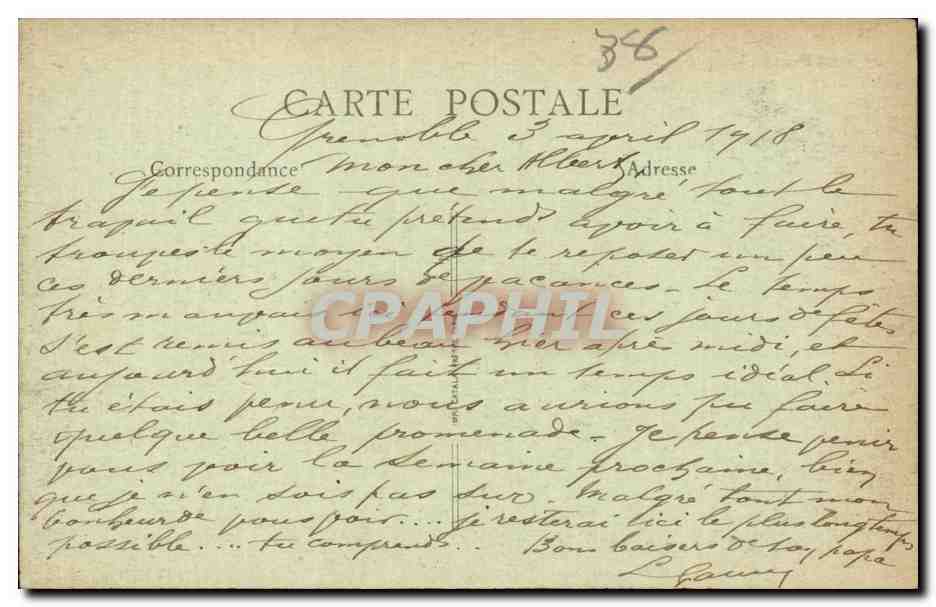 Grenoble - Place Notre Dame et Monument du Centenaire - CPA  — Rückseite