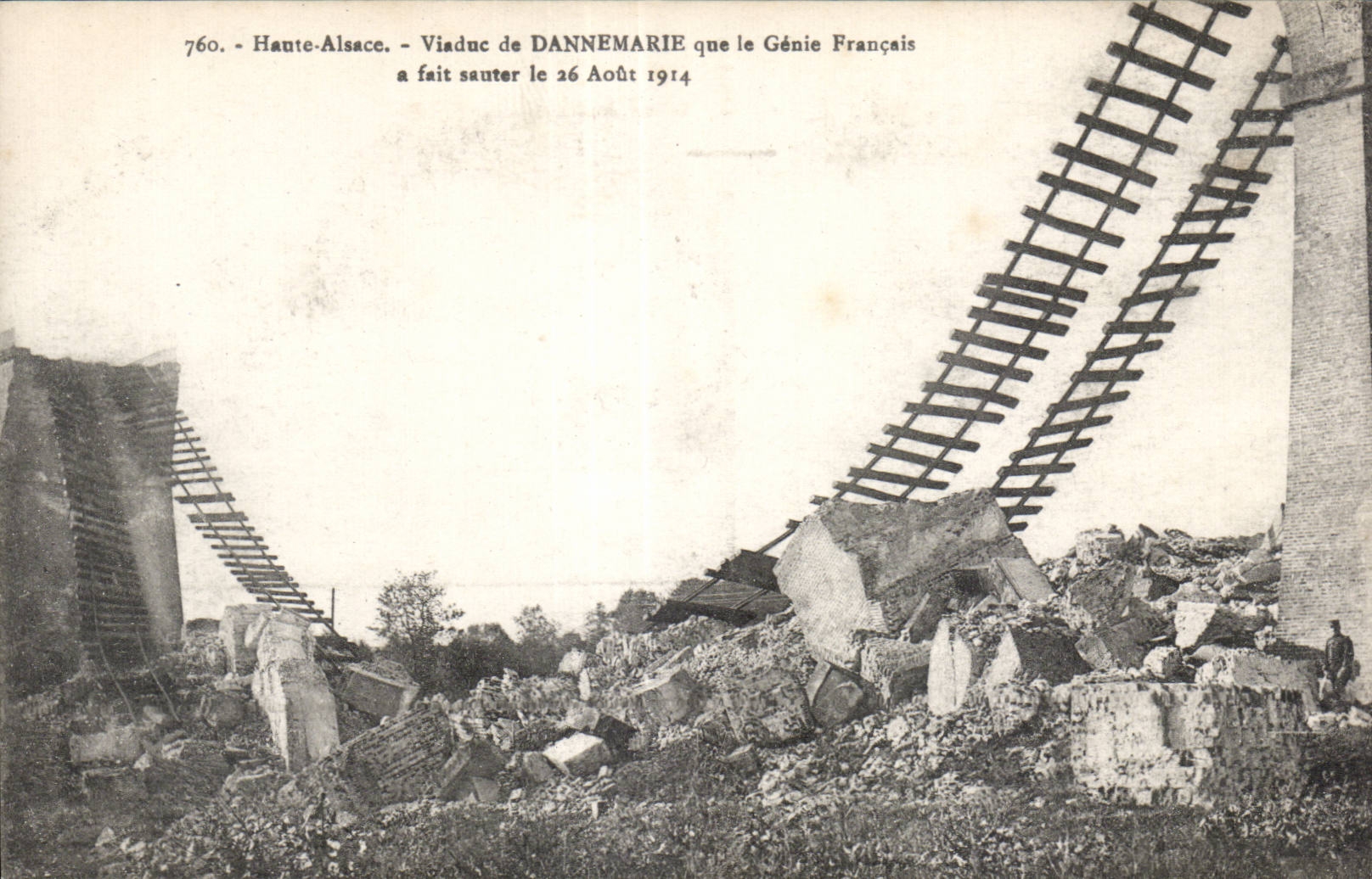 Viadukt von Dannemarie — Zerstörung durch die französischen Ingenieure am 26. August 1914 — Serie 760, Oberelsass